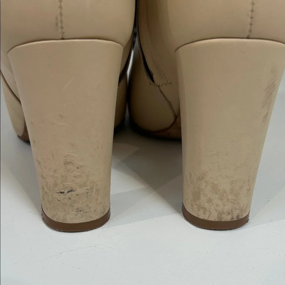 Tory Burch Cream Heeled Boots - Picture 3 of 6